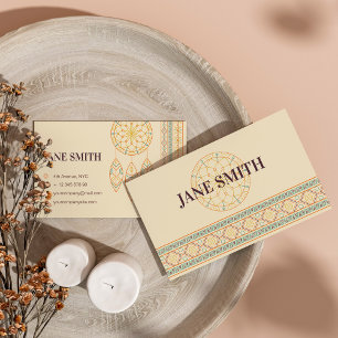 Carte De Visite Vintage Catcher de rêve autochtone Boho Chic Monog