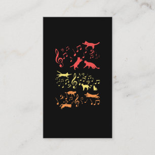 Carte De Visite Vintage Cats Notes musicales Funny Kitty