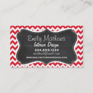 Carte De Visite Vintage Chalk Alizarin Crimson Chevron; zig zag