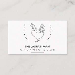 Carte De Visite Vintage Chicken Farm Hen Line Art