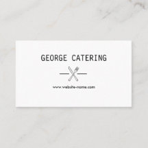 Vintage Crossed Fork Knife Logo Catering White