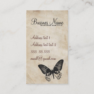 Carte de visite VINTAGE de BUTTERFLIE
