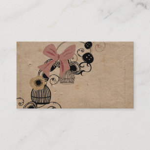 Carte de visite vintage de cages à oiseaux