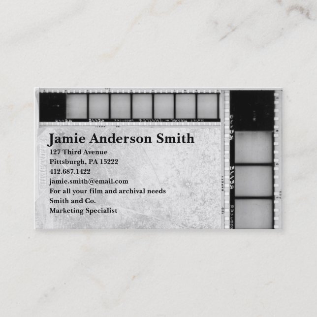 Carte de visite vintage de Filmstrip (Devant)