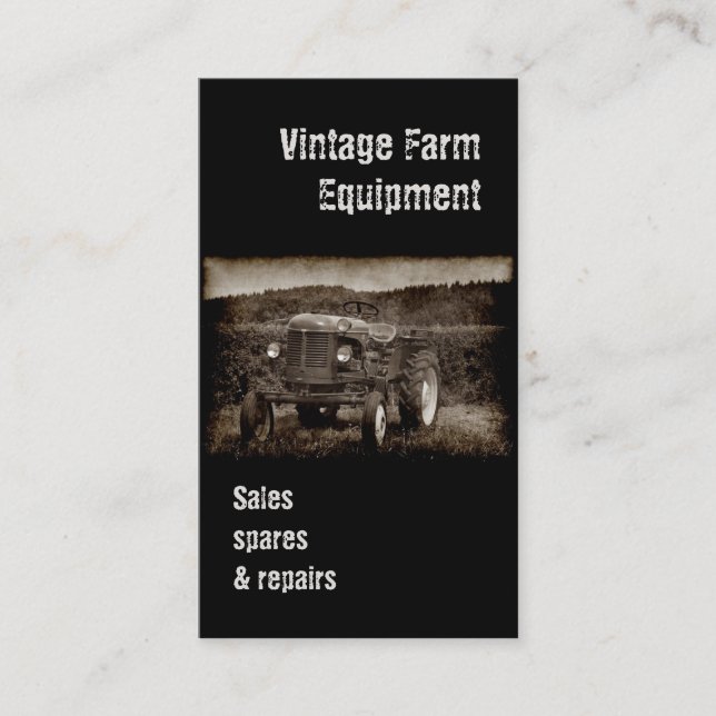 Carte de visite vintage de tracteur (Devant)