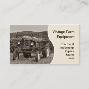 Carte de visite vintage de tracteur