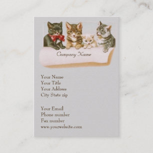 Carte de visite vintage famille de chats