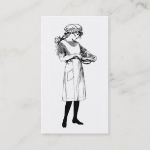 Carte De Visite Vintage fille et mélange boulangerie de Bowl ou ch