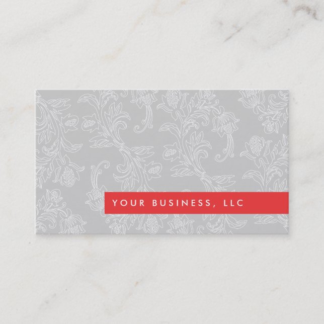 Carte de visite vintage Floral Patch II/Red Bar (Devant)