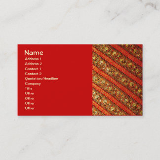 Carte De Visite Vintage Indien Rouge Or & Silk Floral