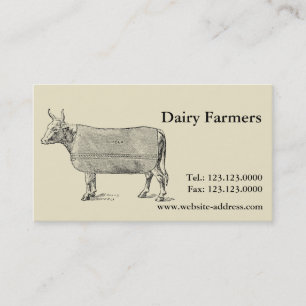 Carte De Visite Vintage La couverture de bien-être de la vache Car