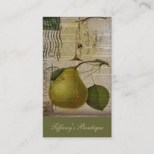 Carte De Visite vintage moderne Botanique Imprimer poire de fruit