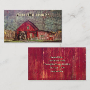 Carte De Visite Vintage Pays Rustique Vieux Rouge Texture Grange
