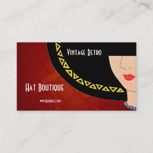 Carte de visite vintage rétro chapeau boutique Art
