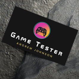 Carte De Visite Vintage Retro Video Jeu Tester Développeur coloré
