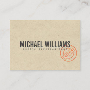 Carte De Visite Vintage Rustique Bold Stamped Logo Kraft Look