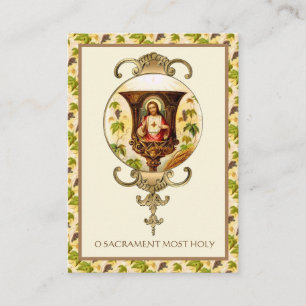 Carte De Visite Vintage Sacré-Coeur de Jésus Prière Chalice