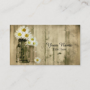 Carte de visite Vintage Wood et Mason Jar