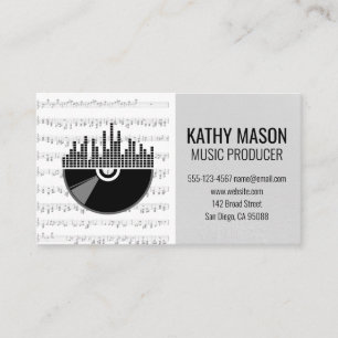 Carte De Visite Vinyle   Notes musicales   Producteur de musique