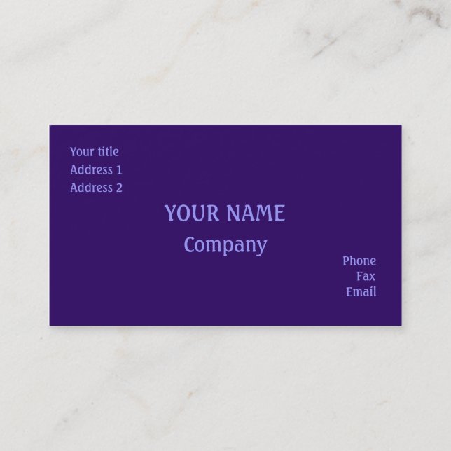 Carte De Visite Violet (Devant)