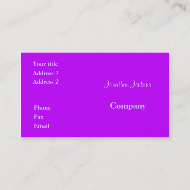 Carte De Visite Violet (Devant)