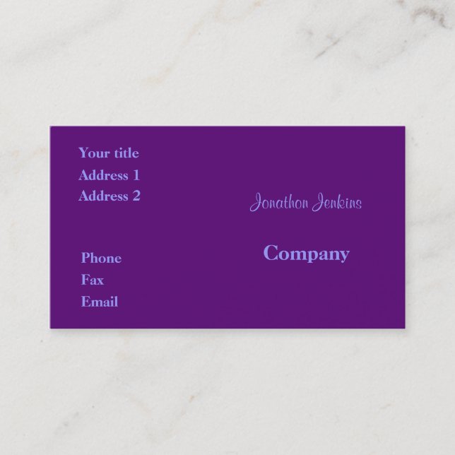 Carte De Visite Violet (Devant)