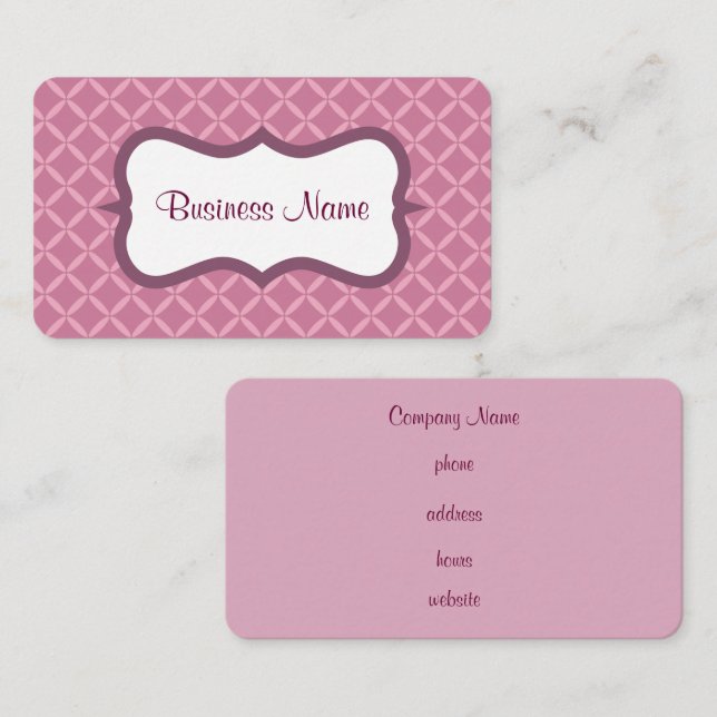 Carte de visite violet customisé (Devant / Derrière)