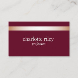 Carte De Visite Violet | Moderne Rose Or rayé élégant