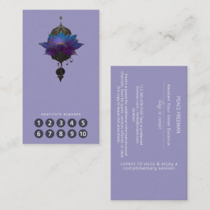 CARTE DE VISITE VIOLET ORACLE EMBLÈME DU LOTUS MYSTIQUE