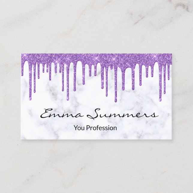 Carte De Visite Violet pourpre Personnaliser  de marbre Parties sc (Devant)