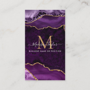 Carte De Visite Violet violet or Parties scintillant marbre Agate 