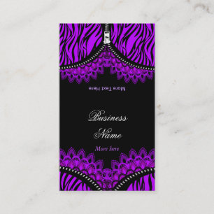 Carte De Visite Violet ZEBRA Plier Sur Le Corse Noir