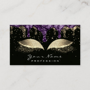 Carte De Visite Violette d'or de noir de cire de parties