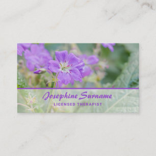 Carte De Visite Violette Fleur Sauvage Photo Fleurs Jolie Thérapeu