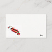 Carte de visite / Violon avec Rose