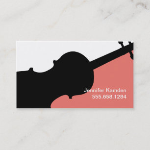 Carte De Visite Violon enseignant Joueur Musique Studio Musicien