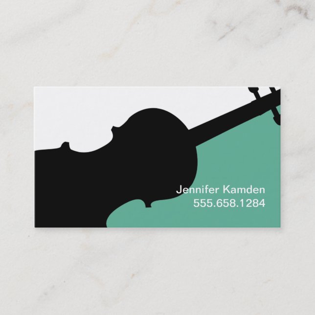 Carte De Visite Violon enseignant Joueur Studio Musique Musicien (Devant)