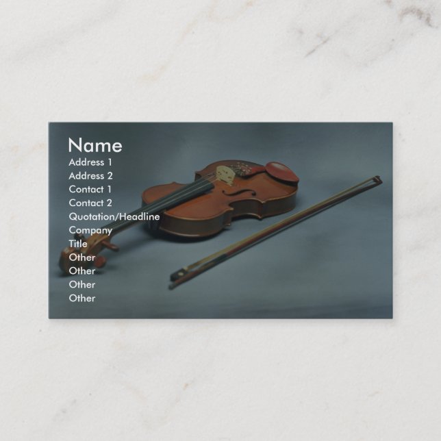 Carte De Visite Violon et arc (Devant)