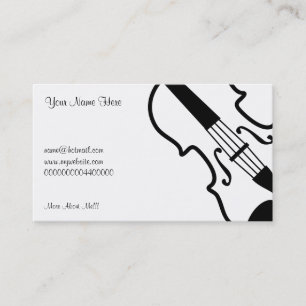 Carte De Visite Violon, votre nom ici,