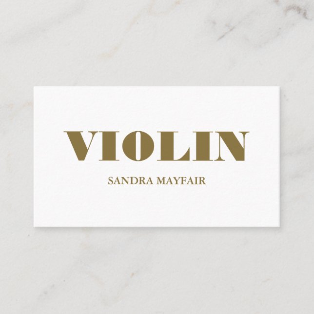 Carte De Visite Violoniste élégant, Musicien professionnel (Devant)