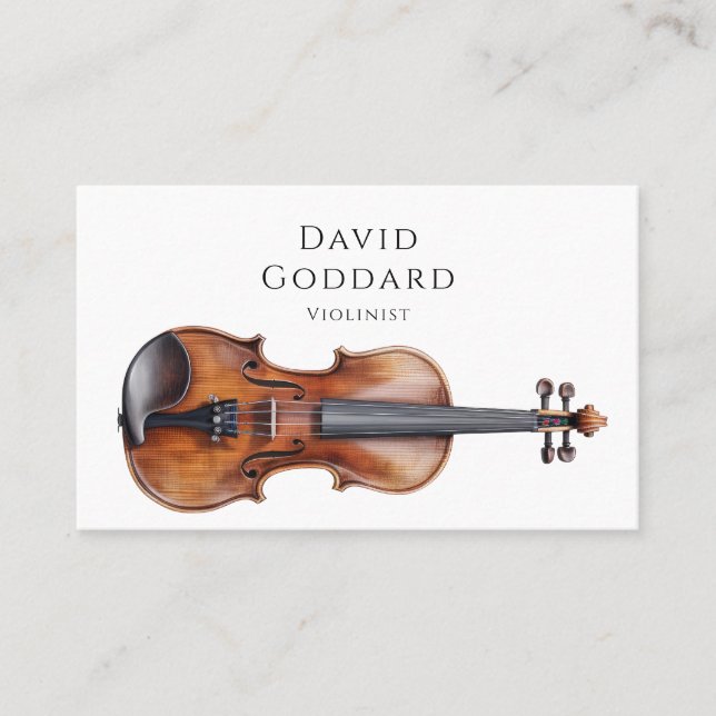 Carte De Visite Violoniste Floral Violon Musique Enseignant Musici (Devant)