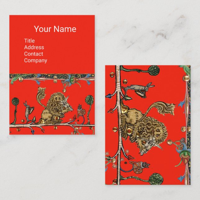 Carte De Visite Violoniste Lion, Hare (Devant / Derrière)