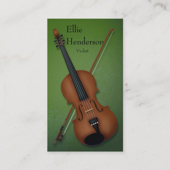 Carte De Visite Violoniste violoniste Enchantant Forêt verte (Devant)
