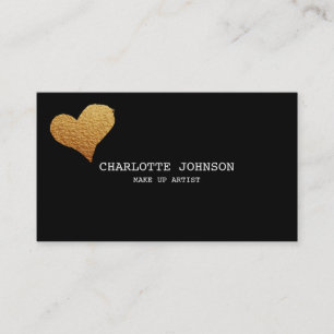 Carte De Visite Vip de Parties scintillant de coeur brillant or pe