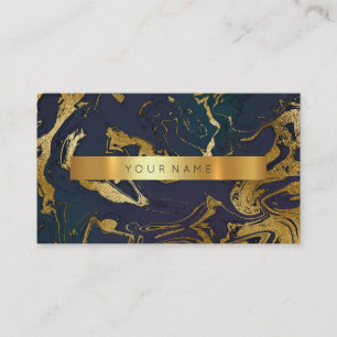 Carte de visite Vip en marbre d'or aquatique