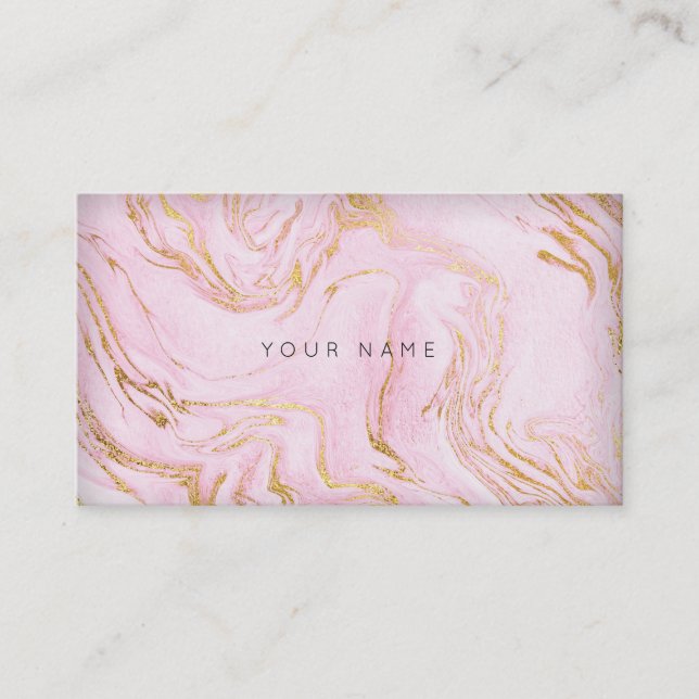 Carte De Visite Vip Glam Marbre blanc Rose Rose Gold (Devant)