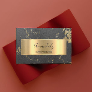 Carte De Visite VIP professionnel Gold Abstrait Marbre gris gris