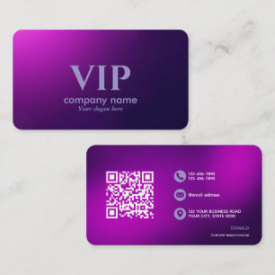 Carte De Visite VIP violet profond - Entièrement personnalisable e