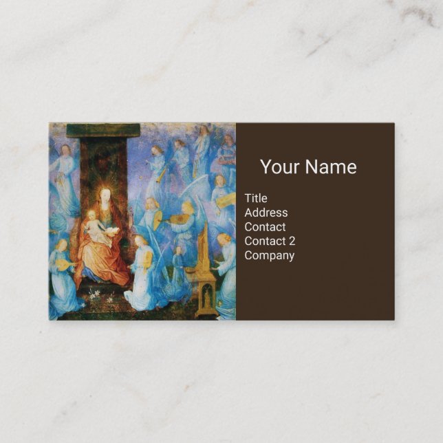 Carte De Visite VIRGIN ET ENFANT BLUE MUSIQUE ANGELS Brown (Devant)