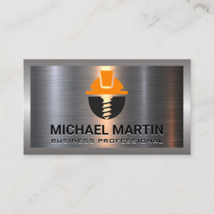 Carte De Visite Vis Casquette dur   Logo de construction   Alumini